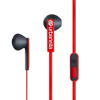 Urbanista, Žične slušalke Jack 3,5 mm San Francisco z mikrofonom, Rdeča / Črna