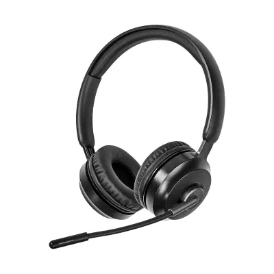 Nedis, PC slušalke na ušesne stereo Bluetooth z zložljivim mikrofonom, Črna