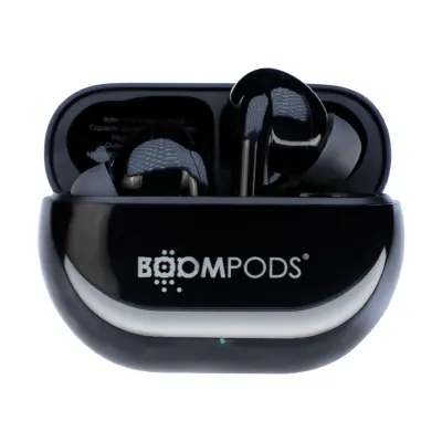 Boompods, Brezžične Bluetooth slušalke 5.3 z izjemnim zvokom za šport IPX4, Črna