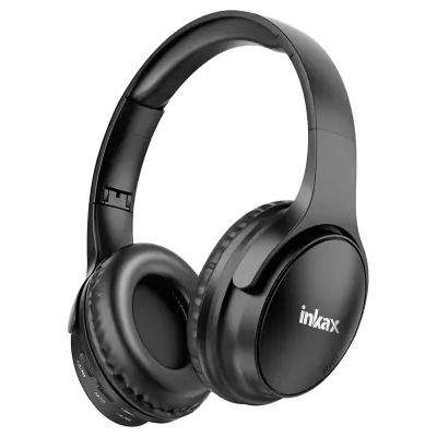 Inkax, Zložljive slušalke Bluetooth z vgrajenim mikrofonom, Črna