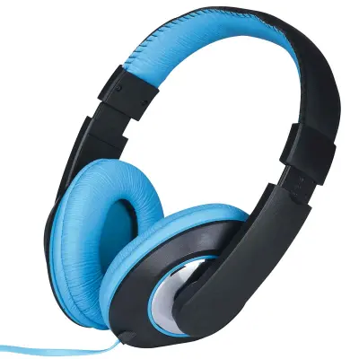 Grundig, Žične stereo slušalke v ušesih 3,5 mm z nastavljivim naglavnim trakom, Modra