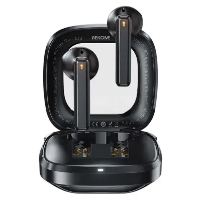 Wekome, Brezžične slušalke TWS Bluetooth 5.3 s polnilno škatlico, avtonomija 5H, Črna