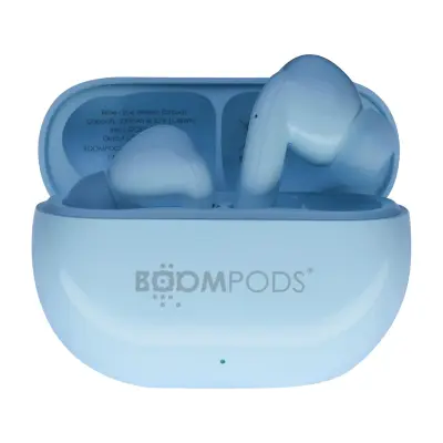 Boompods, TWS Bluetooth slušalke 5.3 Extra Bass, model EchoBuds, Nebeško modra