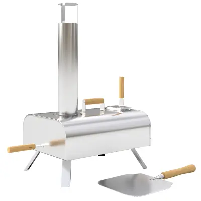Zunanji pizza pečica 79x36x75 cm srebrna