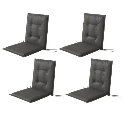 Set 4 kosov sedežnih blazin 108x50x5 cm temno siva