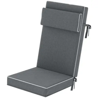 Blazina za sedež 120x47x9,5 cm temno siva