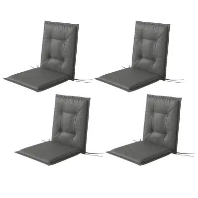 Komplet sedežnih blazin 4 kosi 108x50x5 cm siva