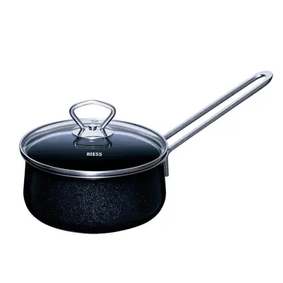 Kozica s pokrovom Black Magic 16cm / 1l / en ročaj / emajl