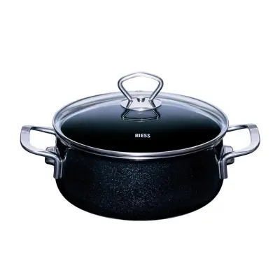 Kozica s pokrovom Black Magic 20cm / 2l / dva ročaja / emajl