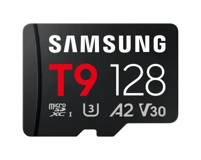 Spominska kartica Samsung T9, micro SDXC, 128GB, U3, V30, A2, UHS-I, 200 MB/s