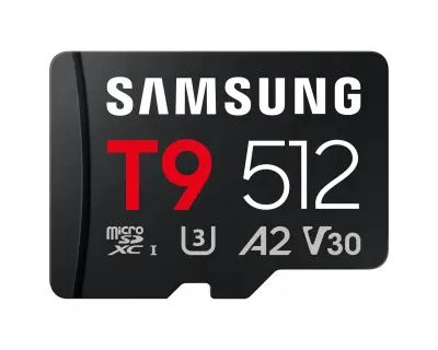 Spominska kartica Samsung T9, micro SDXC, 512GB, U3, V30, A2, UHS-I, 200 MB/s