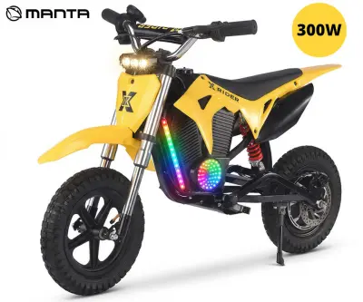 MANTA XRIDER CROSS 12 PRO otroški električni motor, 12" gume, 300W motor, 15km doseg, 144Wh 36V 4Ah baterija, vzmetenje, disk zavora, LCD zaslon