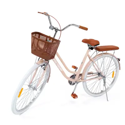 Mestno žensko kolo Voltouri 28" – jeklen okvir 17", košara, prtljažnik, retro
