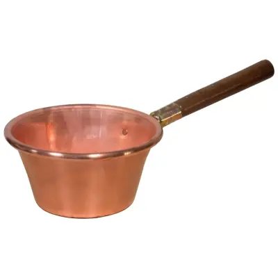 Bakreni lonec za polento 22cm / lesen ročaj /  baker, les