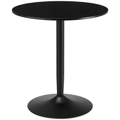HOMCOM jedilna miza MDF, jeklo70D x 70Š x 75V cmČrna