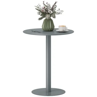 HOMCOM jedilna miza jeklo 60D x 60Š x 72V cm siva