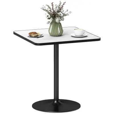 HOMCOM jedilna miza MDF, kovina70D x 70Š x 76V cm bela