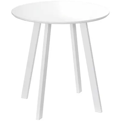 HOMCOM jedilna miza MDF, jeklo 72D x 72Š x 75V cm Bela