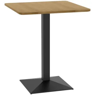 HOMCOM Jedilna miza, iverna plošča, jeklo 70D x 70Š x 75V cm Temno rjava + črna