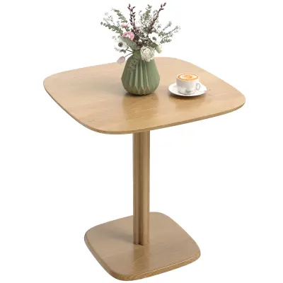 HOMCOM jedilna miza gumi les 70D x 70Š x 75V cm naravni les