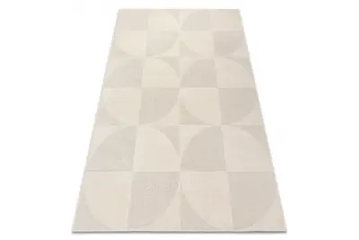 DUNE 2900 preproga kremna – geometrijska, krogih, struktura 80x150 cm