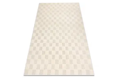 DUNE 2838 preproga kremna – geometrijska, šahovnica, struktura 280x370 cm