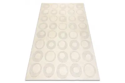 DUNE 2552 preproga kremna – Pavji vzorec, struktura 180x270 cm