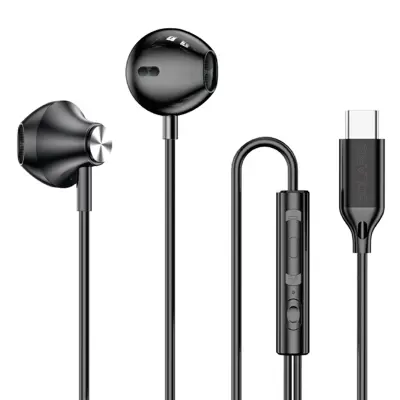 Bolaris, Polovične slušalke za ušesa USB-C z daljinskim upravljalnikom Model Jupiter, Črna