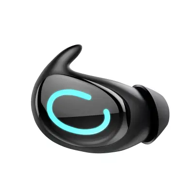 Bluetooth slušalka za spanje Mono zvok Ultra tanka z odpravljanjem hrupa ENC, Črna