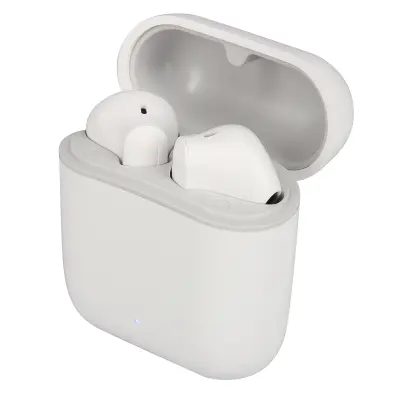 Akashi brezžicne slušalke s polnilno omarico, Bluetooth 5.0 Autonomy 20h IPx5 - bele
