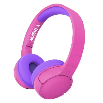 Akashi, zložljive slušalke Bluetooth 5.1 za otroke 8 ur delovanja baterije / vijolična, Roza