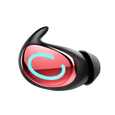 Bluetooth slušalka za spanje Mono zvok Ultra tanka z odpravljanjem hrupa, Rdeča