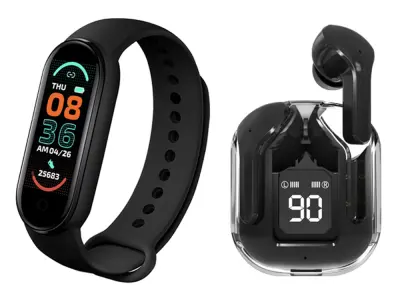 Eko, TWS Imagine Bluetooth 5.3 ENC slušalke in povezana zapestnica Sport Pack, Črna