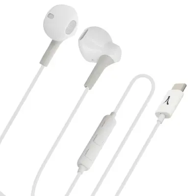 USB-C žične slušalke z večfunkcijskimi gumbi, Akashi - bele