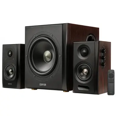 Edifier S355DB 2.1 sistem zvočnikov, 150W, Hi-Res, Bluetooth 6.0 LDAC, HDMI eARC, oreh