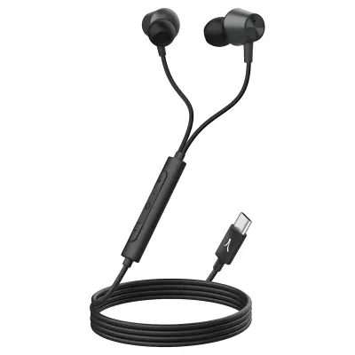 Akashi, Žične slušalke z odpravljanjem hrupa USB-C Mikro daljinski upravljalnik, Črna