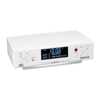 Lenco, Kuhinjski radio DAB+/FM Bluetooth LED 3.3" KCR-190WH, Bela