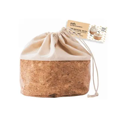 Košara, vrečka za kruh 20xh22cm / krem / bombaž, pluta