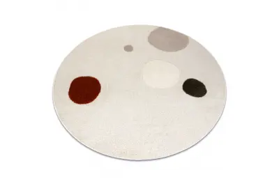 DUNE 8087 preproga krog kremna / terakota – geometrijska, krogih, struktura cercle 120 cm