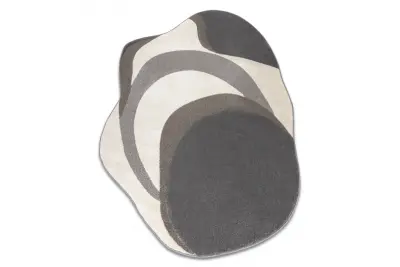 DUNE 8083 SHAPE preproga kremna / siva – Abstrakcija, struktura, nepravilna oblika 133x190 cm
