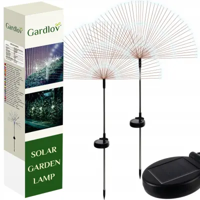 Set 2x LED hladno bela solarna dekorativna svetilka fontana steklena vlakna 89cm