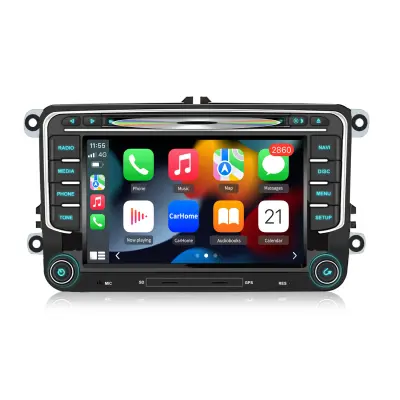 4+64GB 7“ Carplay AVTOAndroid 15 Avtoradio za Volkswagen Golf 5 6 Touran Polo 6R GPS navigacija WIFI BT USB SWC DSP