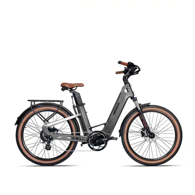 Karbonsko električno kolo MIHOGO Air Max, dvojna baterija 19,2 Ah, ultralahko, sivo