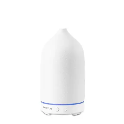 PRIXTON Vlažilec zraka Zen 100 ml, 5 Načinov Meglice, Tih 35 dB, LED Svetloba 7 barv, Daljinski Upravljalnik in USB-C, Bela barva