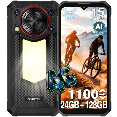 OUKITEL WP53 24/128GB črn Pametni telefon Android 15 11000 mAh/18W 6,52-palčni 4G Dual SIM NFC GPS