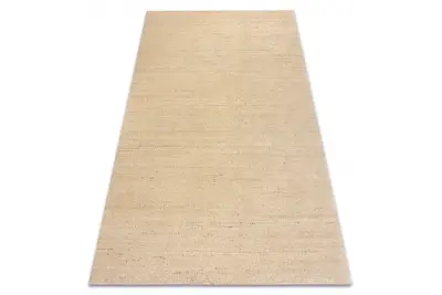 Volnena preproga BERBER LOOM svetlo peščena, bež - ROČNO TKANA mešanica, debela 140x200 cm