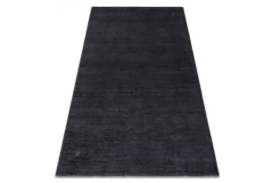 Volnena preproga GABBEH LOOM siva - ROČNO TKANA debela 75x140 cm