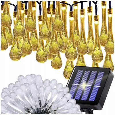 LED 50 toplo bela zunanja solarna dekorativna girlanda sveč 8 funkcij
