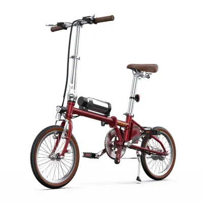 Mestno električno kolo ONESPORT OT02, 16" zložljivo, lahko, rdeče