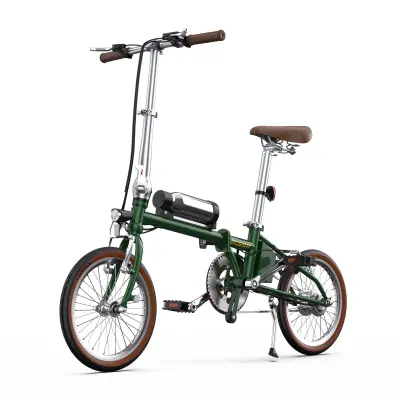 Mestno električno kolo ONESPORT OT02, 16" zložljivo, lahko, zeleno